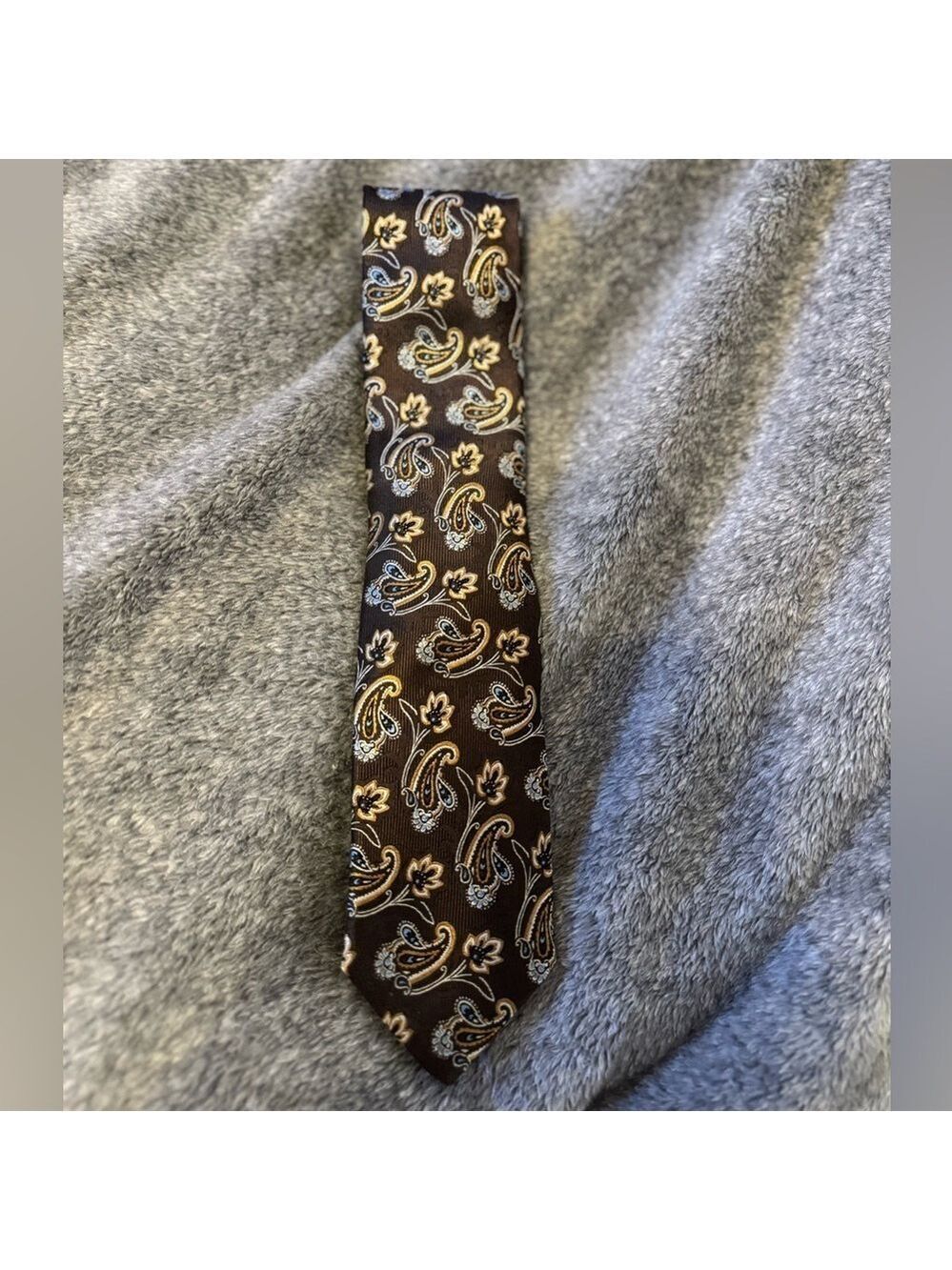 Robert Talbott Brown Gold Paisley Silk Tie